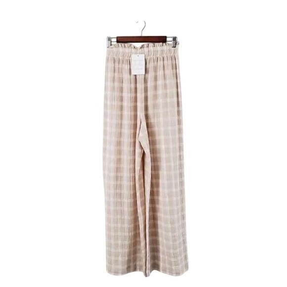 Show Me Your Mumu Roitman Pants in Cream Plaid XS NWT - Picture 4 of 8